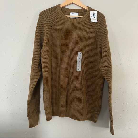 Old Navy Tan Yellow Crew Neck Sweater NWT Comfy Winter XL - Picture 1 of 5